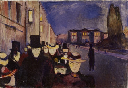 Edvard Munch - Wieczór na ulicy Karl Johan
